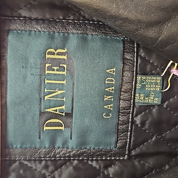 Danier Long Line Leather Jacket with Faux Fur Collar - Picture 2 of 7